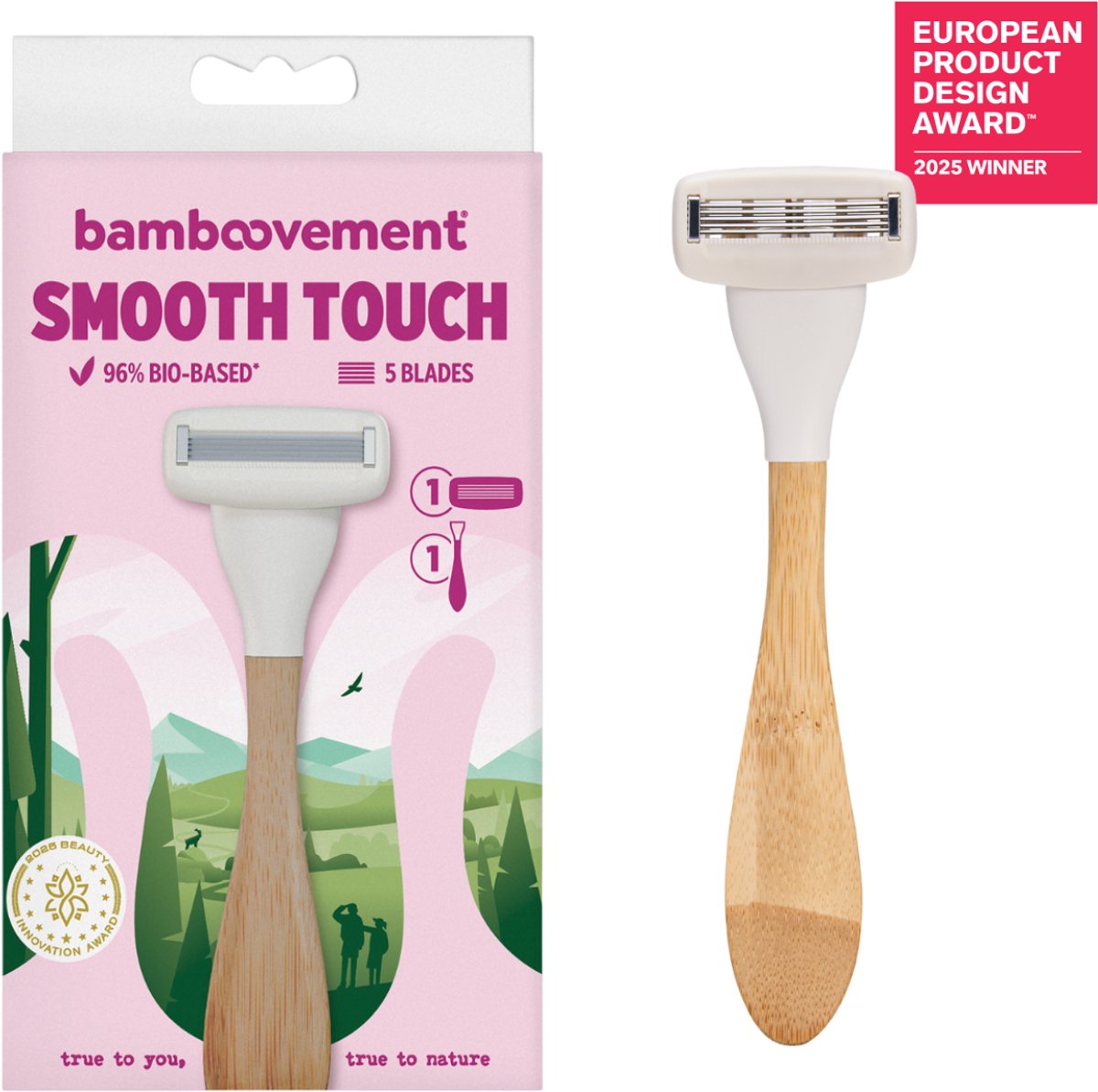 Bamboovement Scheermes Vrouwen - Bamboe Houder & Cartridge - Starterset