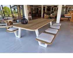 Rockwood® Picknicktafel Aluminium Livorno 2.20m inclusief montage op locatie