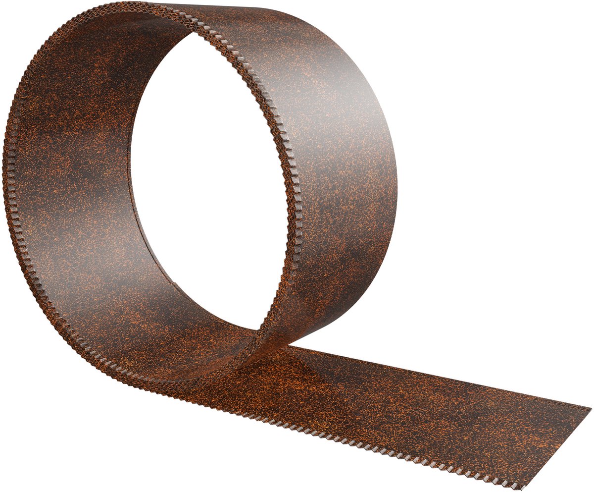 Metalen Gazonrand - 15 cm Hoog - Gegalvaniseerde Palissades Met Getande Rand - Weerbestendige Gazonrandstenen - 5 m Lang - Flexibele Tuinrand - Voor Tuin, Gazon, Maairand En Hekken (Roestkleurig) NAIZY
