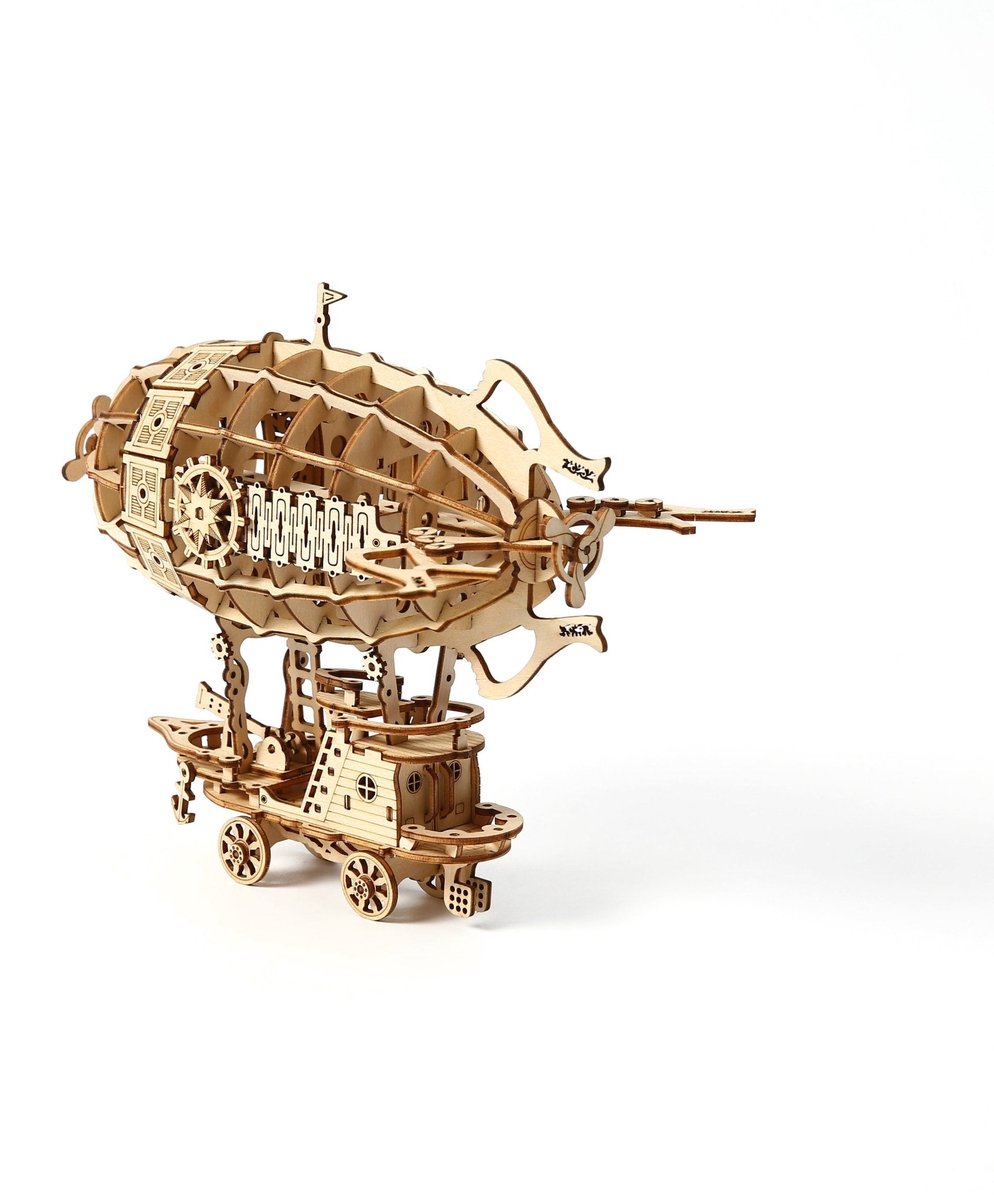 Zeppelin - 3D Puzzel met Handleiding - DIY - Miniatuur Modelbouw Hout Kinderen en Volwassenen - Houten bouwpakket - Assemblr