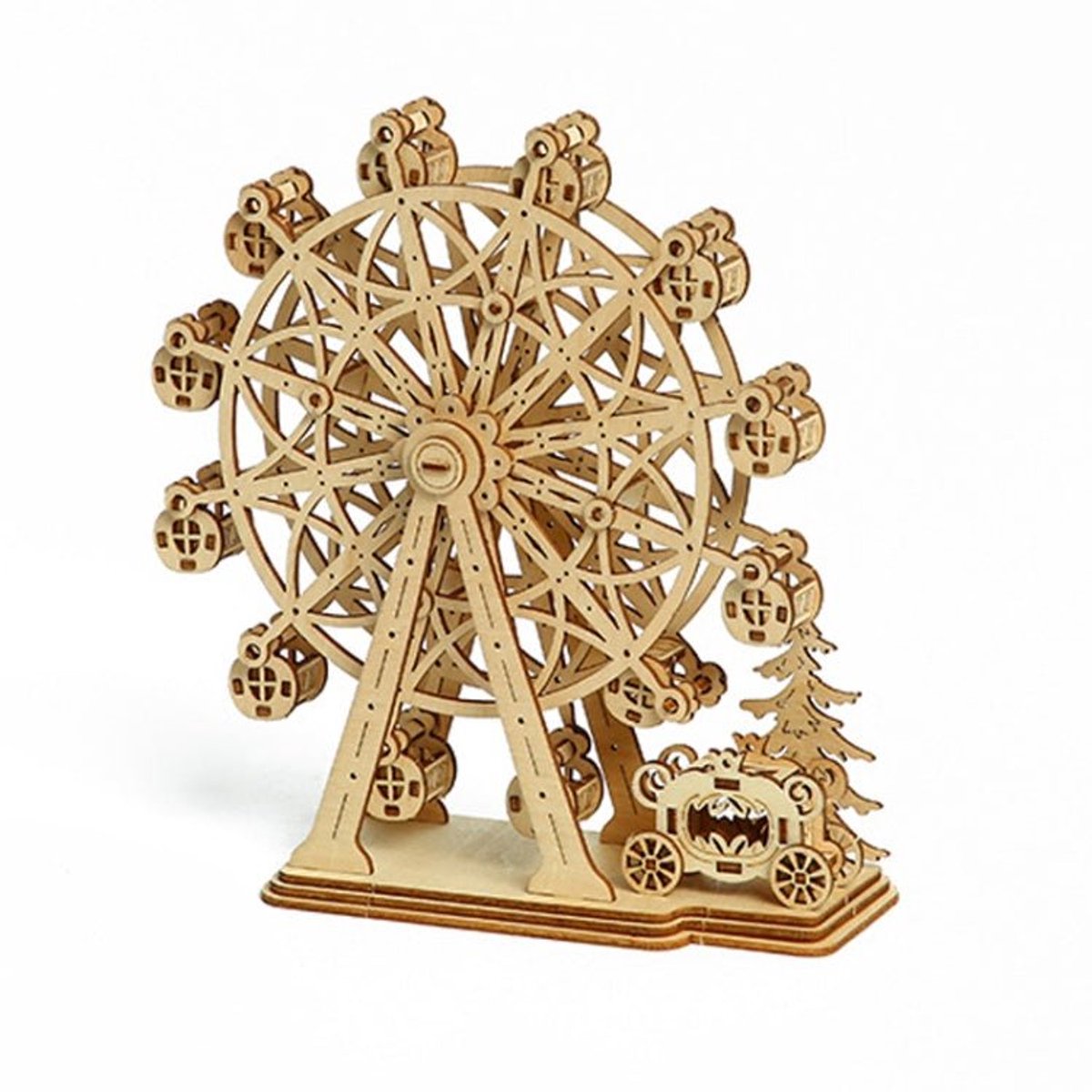 Reuzenrad (klein) - 3D Puzzel met Handleiding - DIY - Miniatuur Modelbouw Hout Kinderen en Volwassenen - Houten bouwpakket - Assemblr
