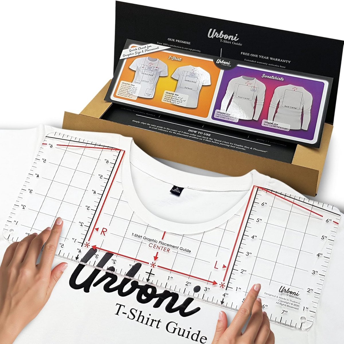 T-shirt Liniaal Gids voor Perfecte Vinyl en Warmtepers Uitlijning