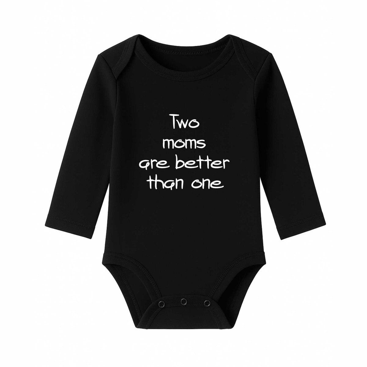 Romper Two moms are better than one - zwart - lange mouw - Maat 74/80