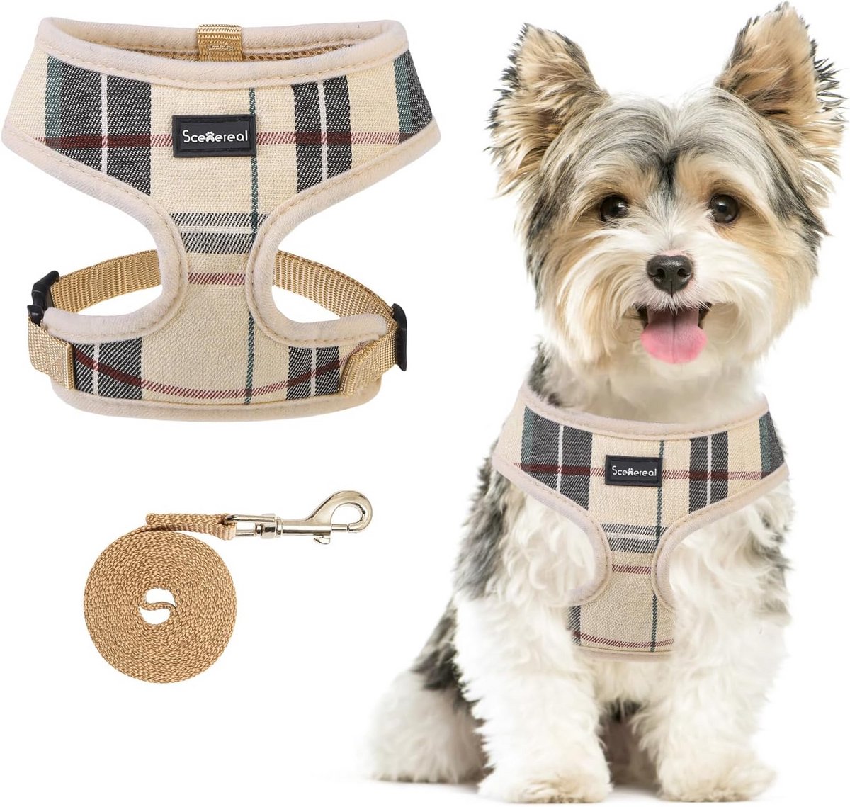 Zachte Puppy Harnas en Lijn Set - Comfortabel Ademend Vest voor Kleine Honden en Katten