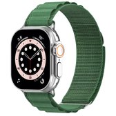 Nylon bandje - Geschikt voor Apple Watch 44/45/46/49mm (Series 12/11/10), (Ultra 4/3/2), (Series 7/8/9), (Series 4/5/6, SE 1/2/3) - Premium kwaliteit - Groen