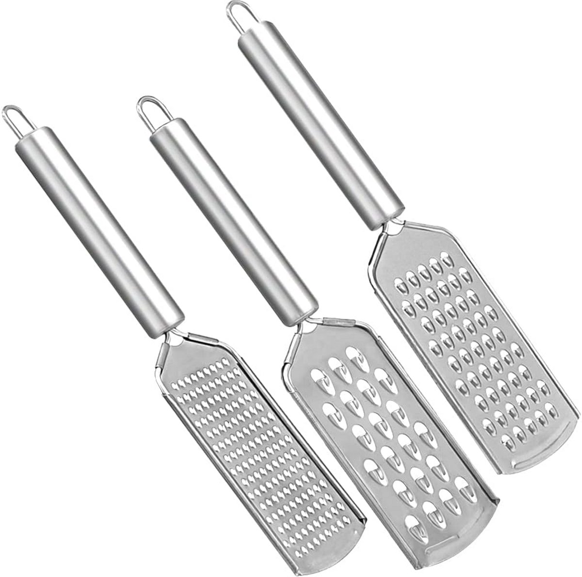 3-delige RVS Rasp Set Kaasrasp met Handvat voor Keuken en Koken