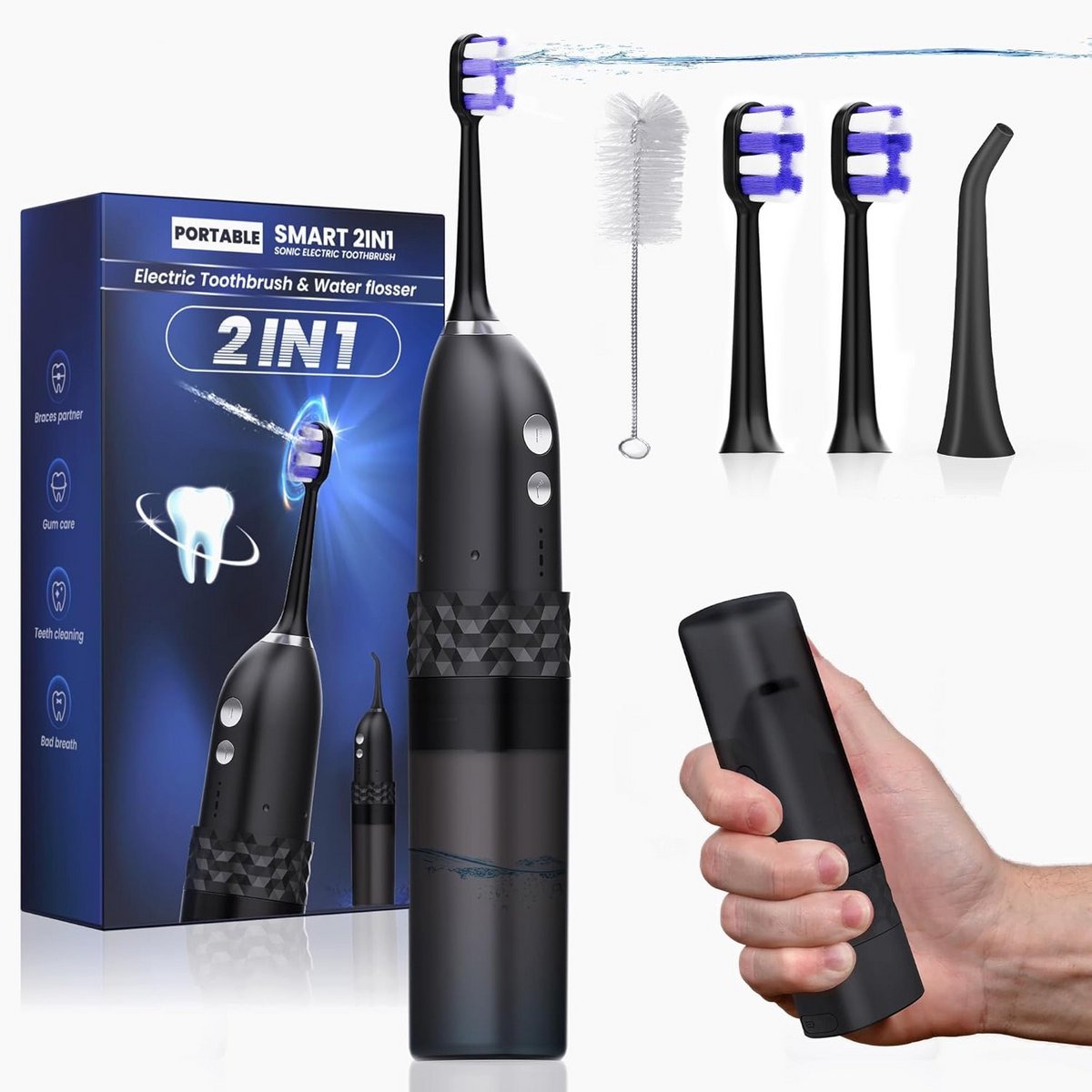 Elektrische Tandenborstel met Waterflosser Snoerloos 2-in-1 Set