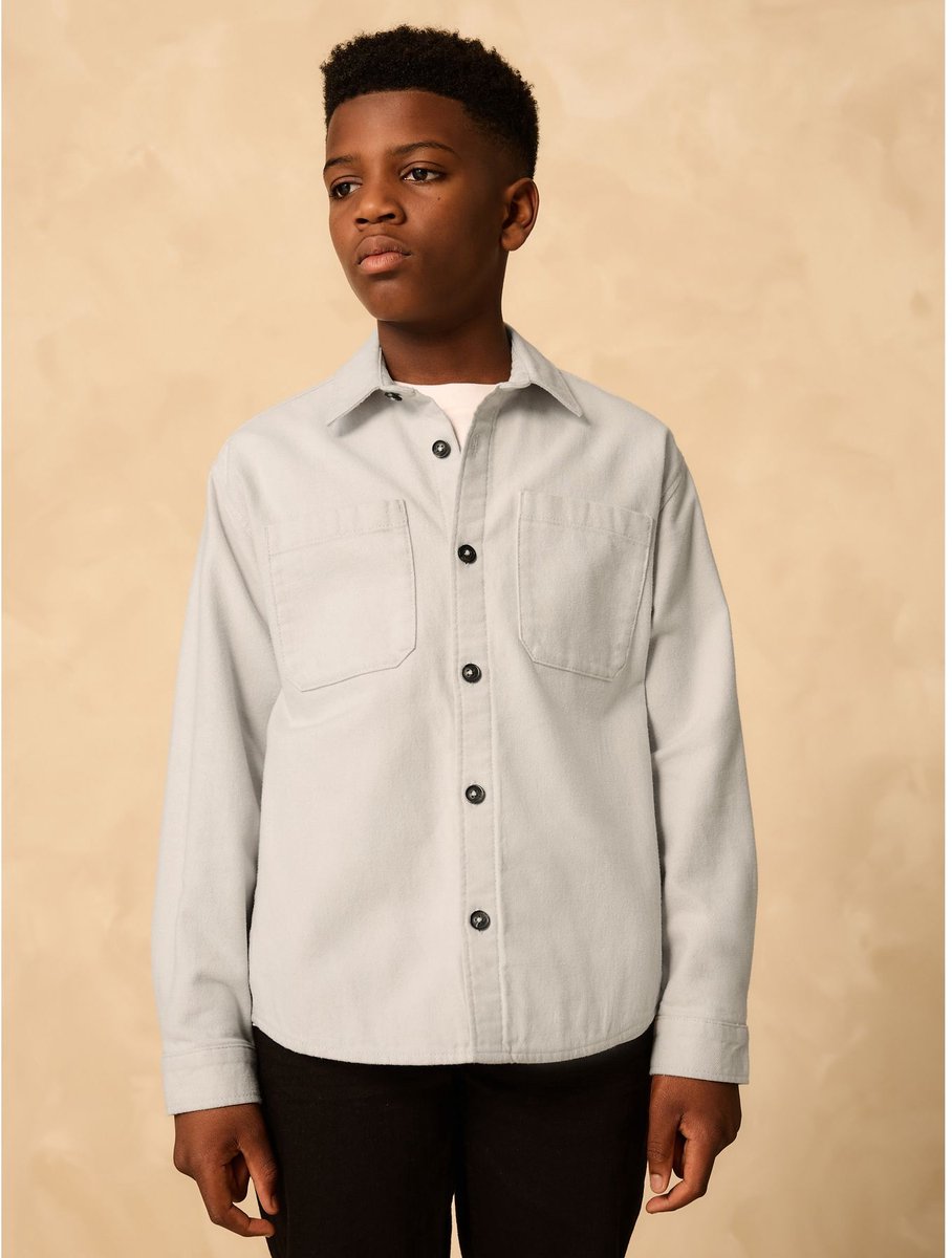 Next - Jongens - Geborsteld overshirt - Grijs