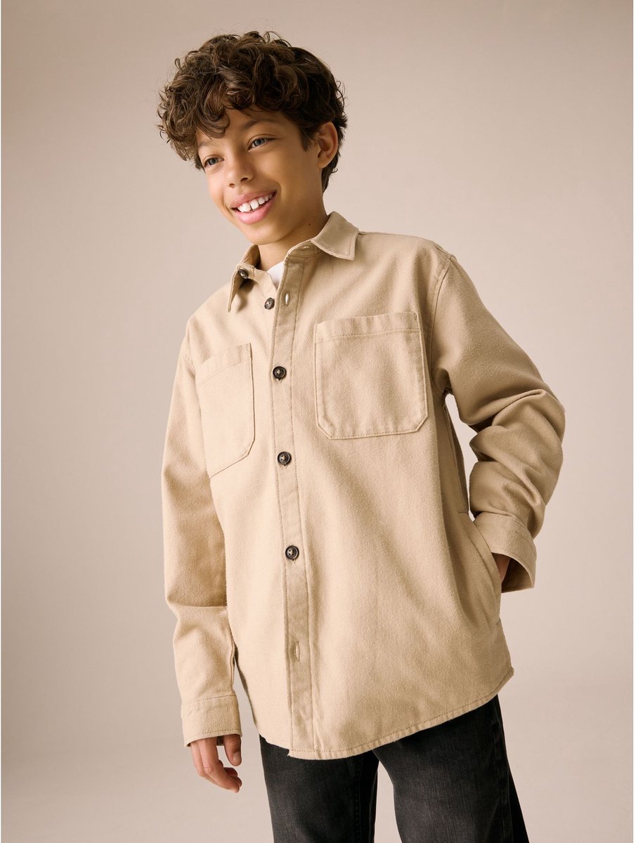 Next - Jongens - Geborsteld overshirt - Bruin