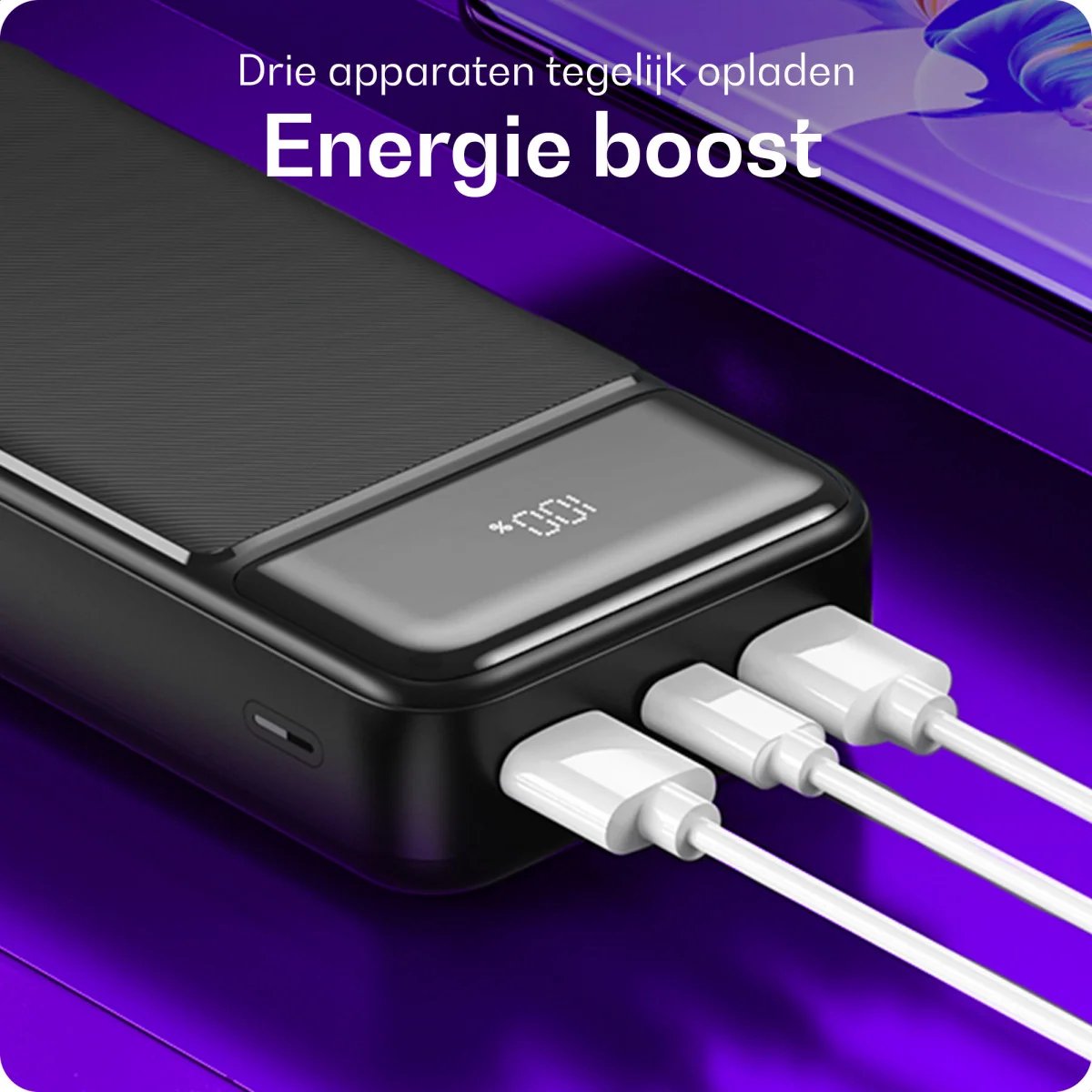 Buddi Boost Powerbank 20.000 mAh Zwart Snelladen - afbeelding 3