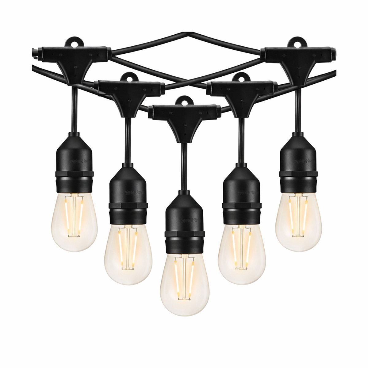 Lichtendirect - Lichtsnoer Voor Buiten - 15 m - 15 LED - IP65 Waterdicht - Extra Dikke Kabel - Koppelbaar - Prikkabel - Terrasverlichting -