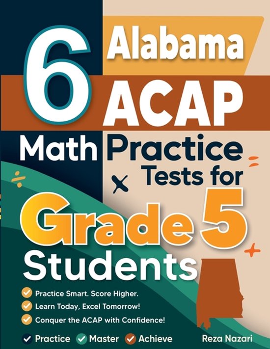 6 Alabama ACAP Grade 5 Math Practice Tests - cover