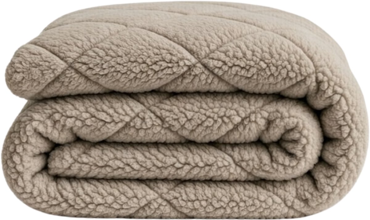 Y-NOT - Teddy Dekbed Taupe/Grey 240x200 - Dekbed Zonder Overtrek - Wasbaar Dekbed - Hoesloos dekbed - Dekbed met vaste overtrek - 30 dagen proefslapen