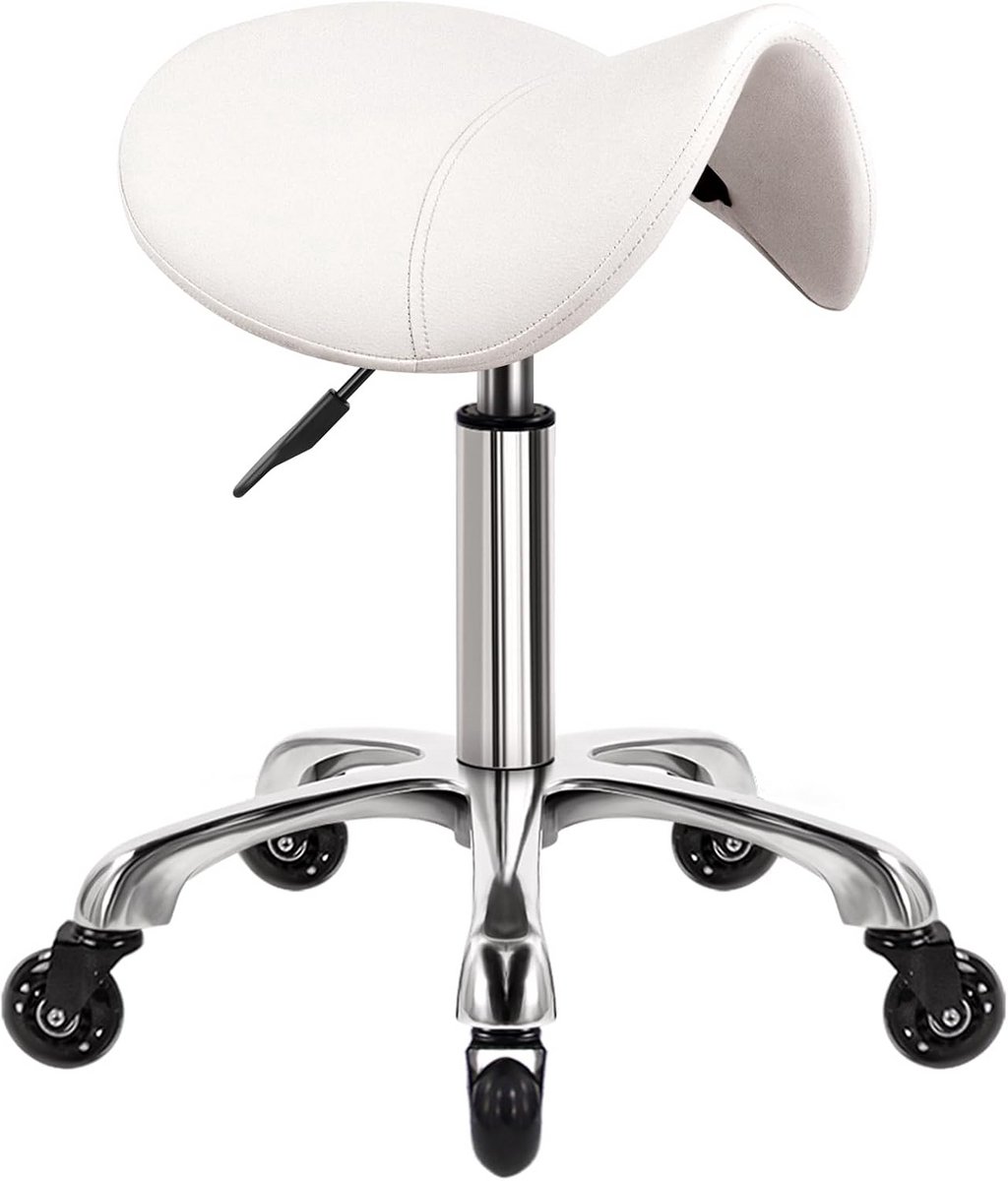 Zadelkruk op Wielen - Kapperskruk Ergonomisch - Tabouret - Rolkruk