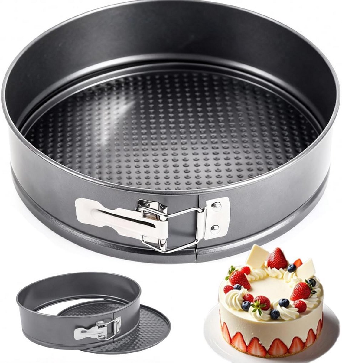 Ronde Springvorm 24 cm met Antiaanbaklaag voor Taart, Cheesecake en Pizza