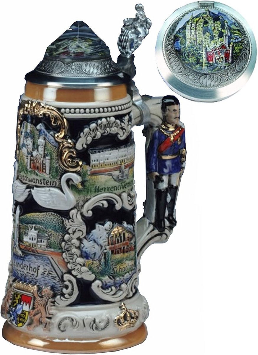 Groot Bavaria Bierpul met Kluiverdeksel 0,75 Liter Glas