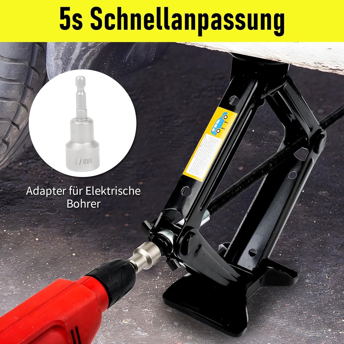 Universele Schaariek 3 Ton Incl. Sleutel en Rubberen Pad - Voor Auto en SUV