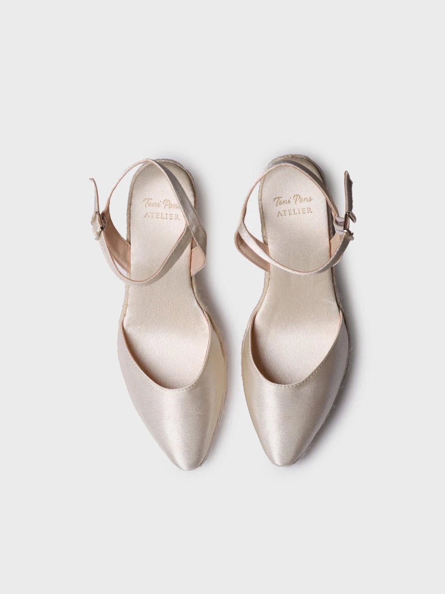 Dames espadrilles met satijnen sleehak | MARGOT
