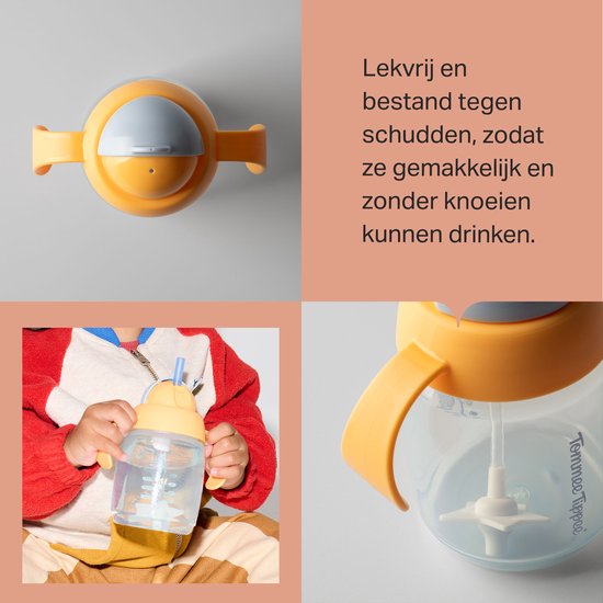 Tommee Tippee rietjesbeker - 2 stuks - 240 ml - met handgrepen en verzwaard siliconen rietje - voor peuters van 6m+ maanden - blauw en oranje van Merkloos — afbeelding 5