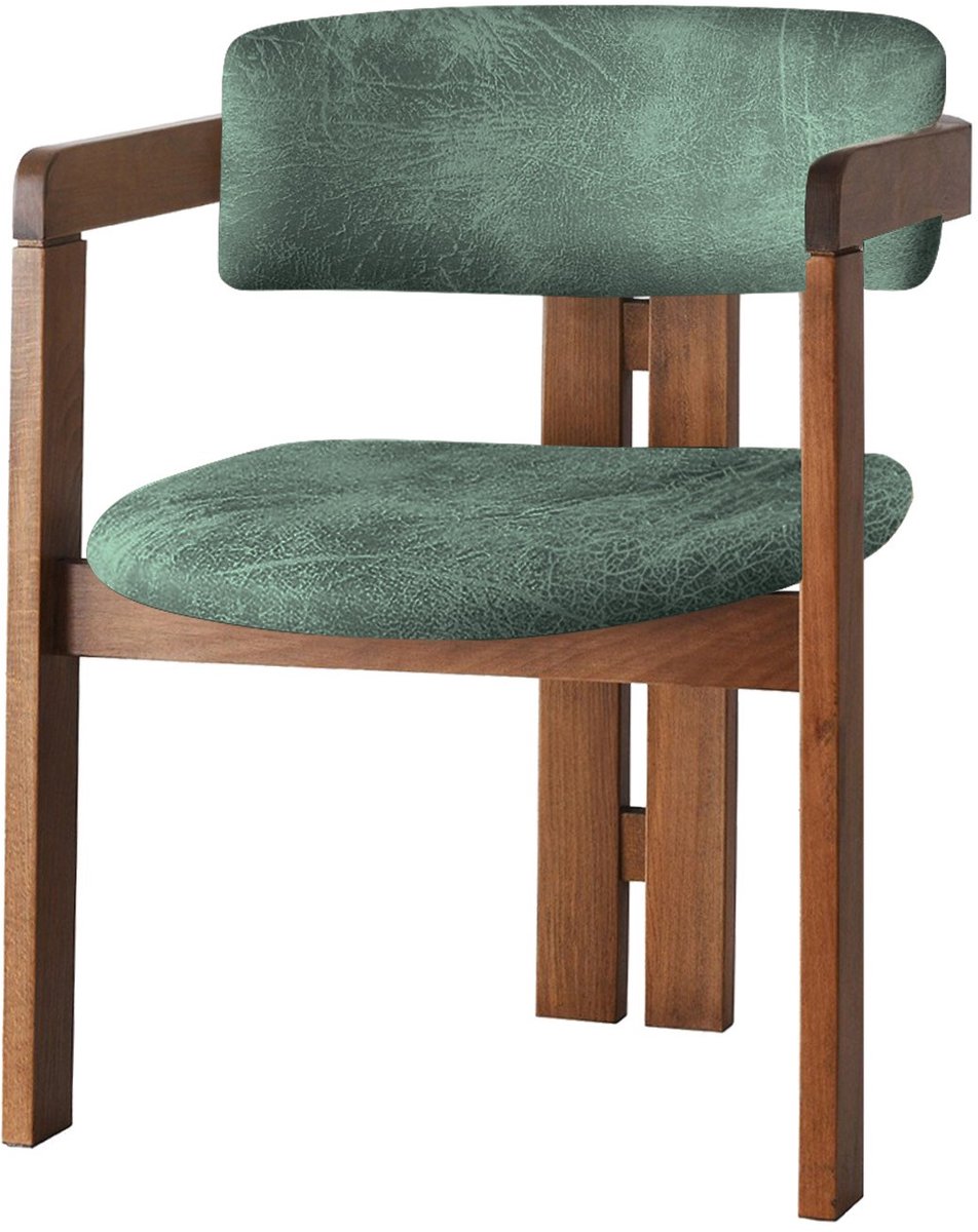 Skye Decor , Stoel, CO - 031, Hout, Walnoot & Groen, 58 x 49 x 76 cm
