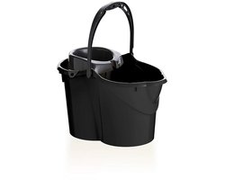 Emmer met Ovale Centrifuge, 15 Liter, Zwart - Huishoudelijke Schoonmaak