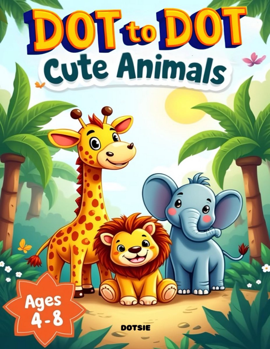 Punt naar Punt Dieren Puzzelboek voor Kinderen 4-8 Jaar: Spelenderwijs Leren Tellen en Fijne Motoriek Ontwikkelen