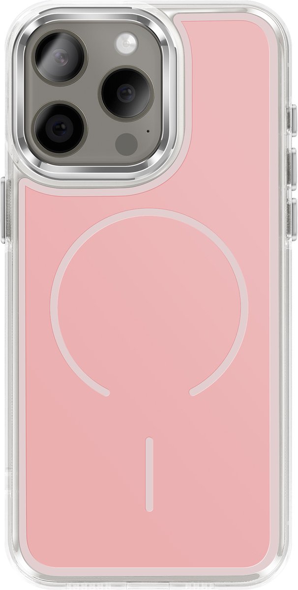 Avizar MagSafe Hoes Geschikt voor Apple iPhone 15 Pro Hybride Ontwerp Versterkt, Roze