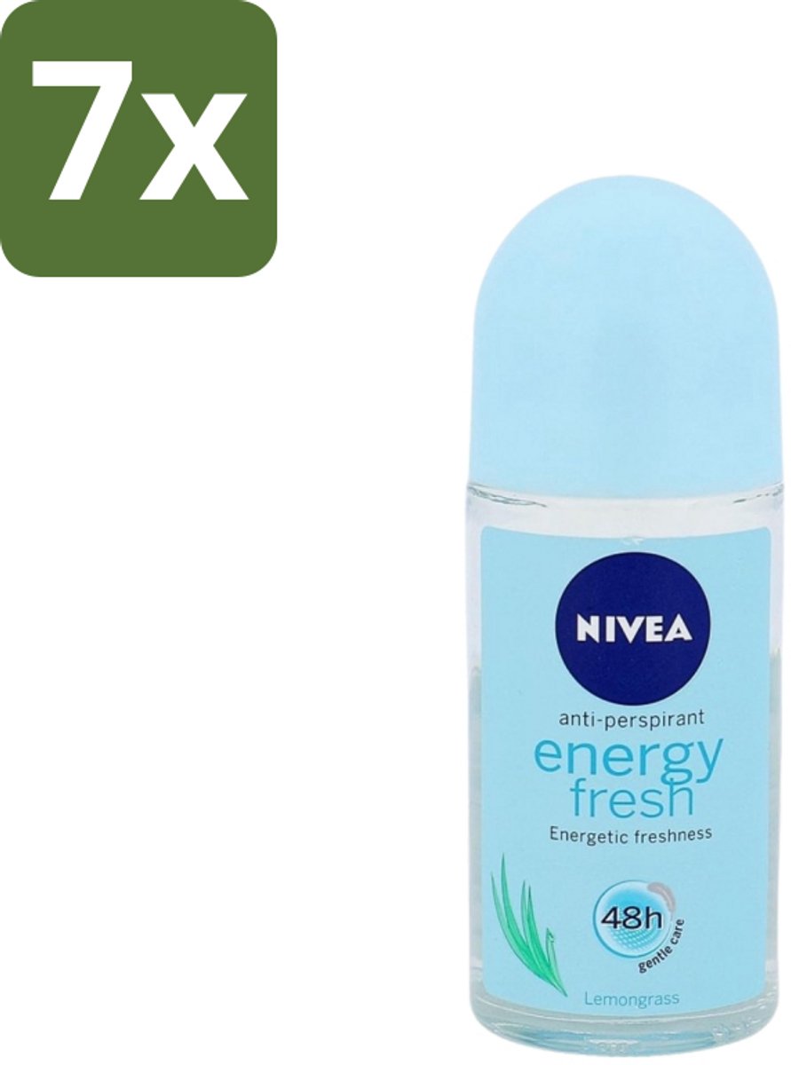 Nivea - Energy Fresh - Vrouwen Rollerdeodorant - 48 Uur Lang Werkend - 50 ml - Bulkverpakking - 7 stuks