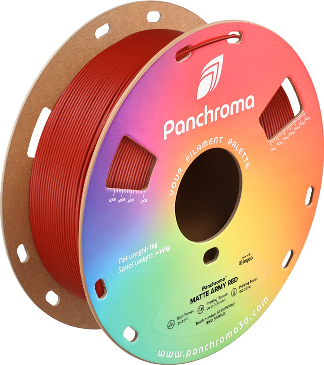 PLA MATTE 1,75mm Army Red 1kg POLYMAKER PANCHROMA PolyTerra 3D FILAMENT