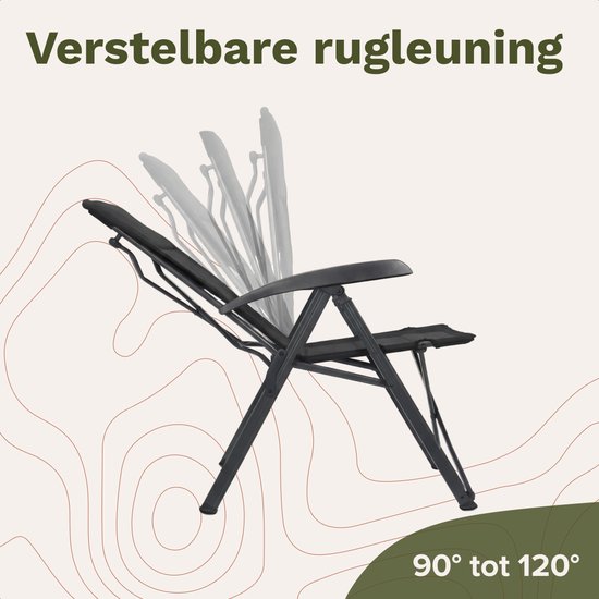 TRVLMORE Campingstoel Luxe - Opvouwbaar - 150KG Draagvermogen - Incl. Draagtas - Klapstoel - Kampeerstoel - Vouwstoel - Zwart van Merkloos — afbeelding 4