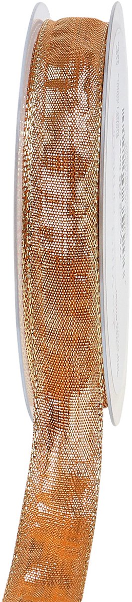 Decoratielint goud met draadrand 15mm 25m