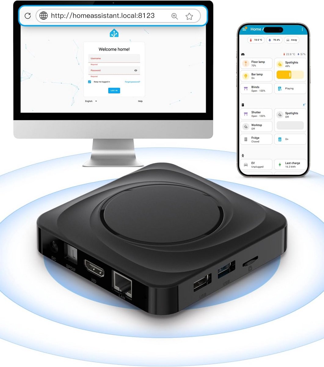 Home Assistant Host met Quad-Core Processor, 4GB RAM en 32GB Opslag - Zigbee2MQTT & ZHA Ondersteuning