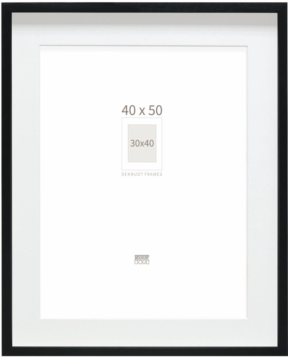 Deknudt Frames Fotolijst - zwart met passe-partout - 30x40 / 40x50 cm