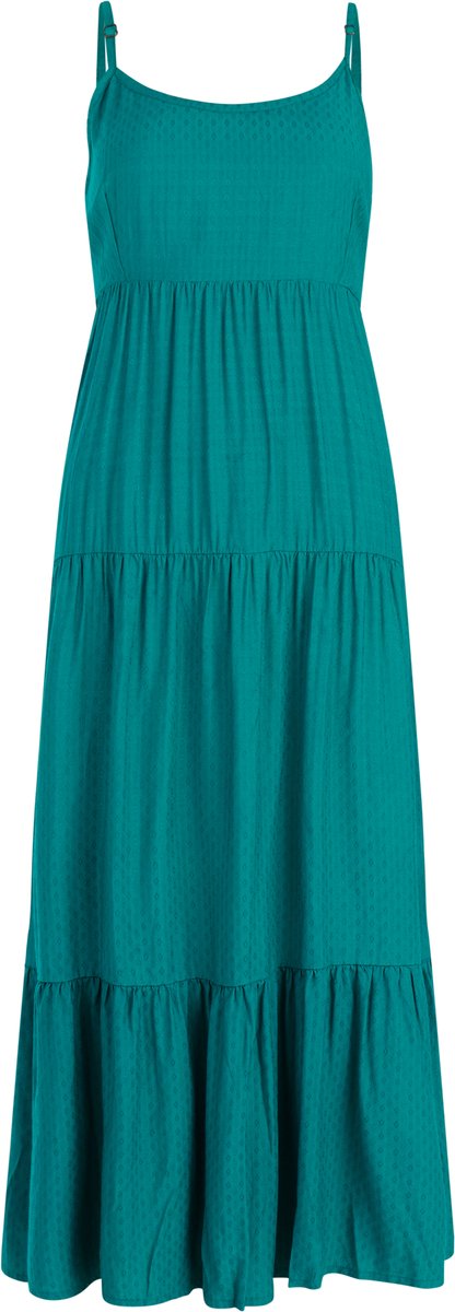Protest PRTCookies Maxi-jurk Dames Normale pasvorm Ronde hals Spaghetti bandjes Crème Groen