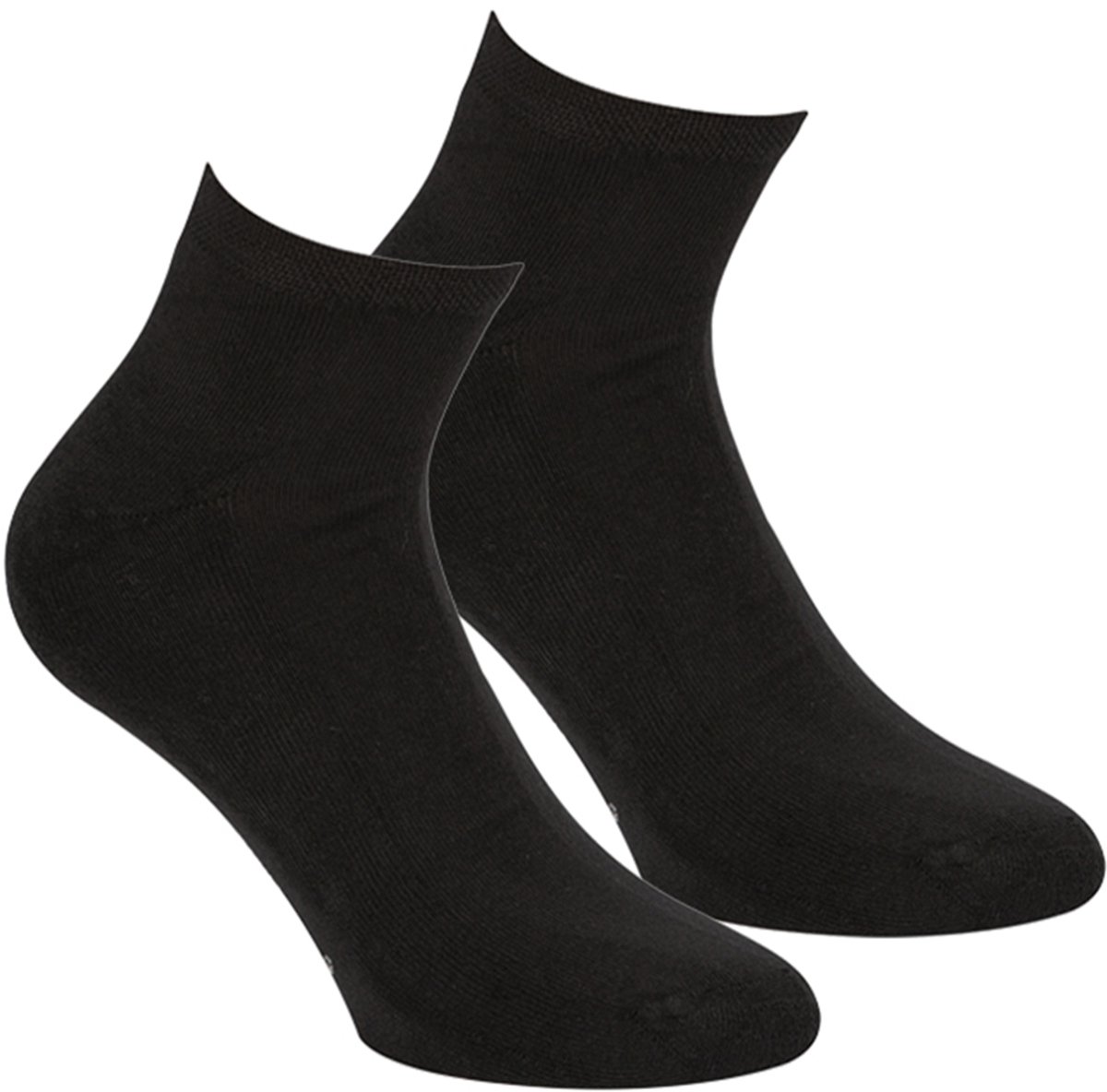 Boru Bamboo - Quarter Sokken - Zwart - 40-46 - Bamboe Sokken - 2-pack - Naadloos - Hypoallergeen - Thermo Control - Unisex - 2302