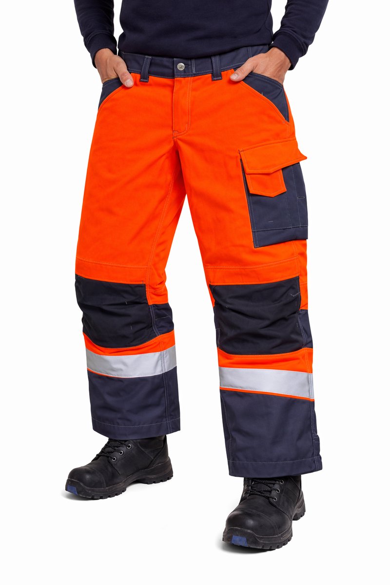 Werkbroek Snickers Workwear 3639 Hi-Vis Winter – EN 471 Klasse 2 – Oranje/Steel Grey (5558) – Maat 048