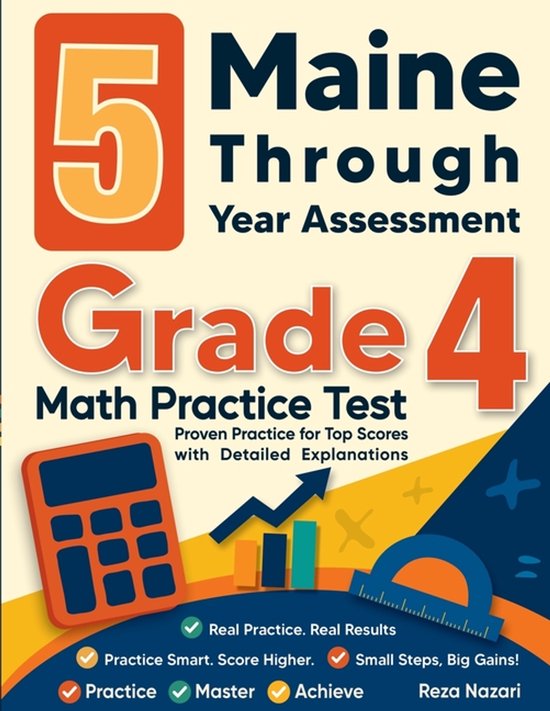 5 Maine Through Year Assessment Grade 4 Math Practice Tests - cover