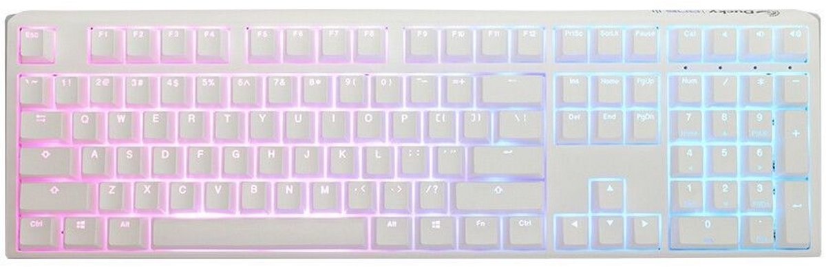 Ducky One 3 Daybreak - Full-size - Cherry MX Red - RGB - Hot-swappable - PBT keycaps - USB-C - ANSI-layout - 1000Hz polling - 108 toetsen - wit