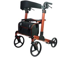 Neo Fold Dubbel Opvouwbare Lichtgewicht Rollator – Terracotta - Maat S