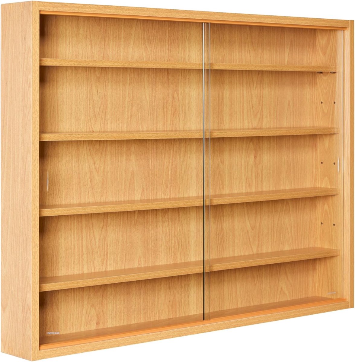SNJY® Vitrinekast met Glas - Vitrinekast Hangend - Vitrinekasten Woonkamer - 9,5L x 80B x 60H cm - Hout