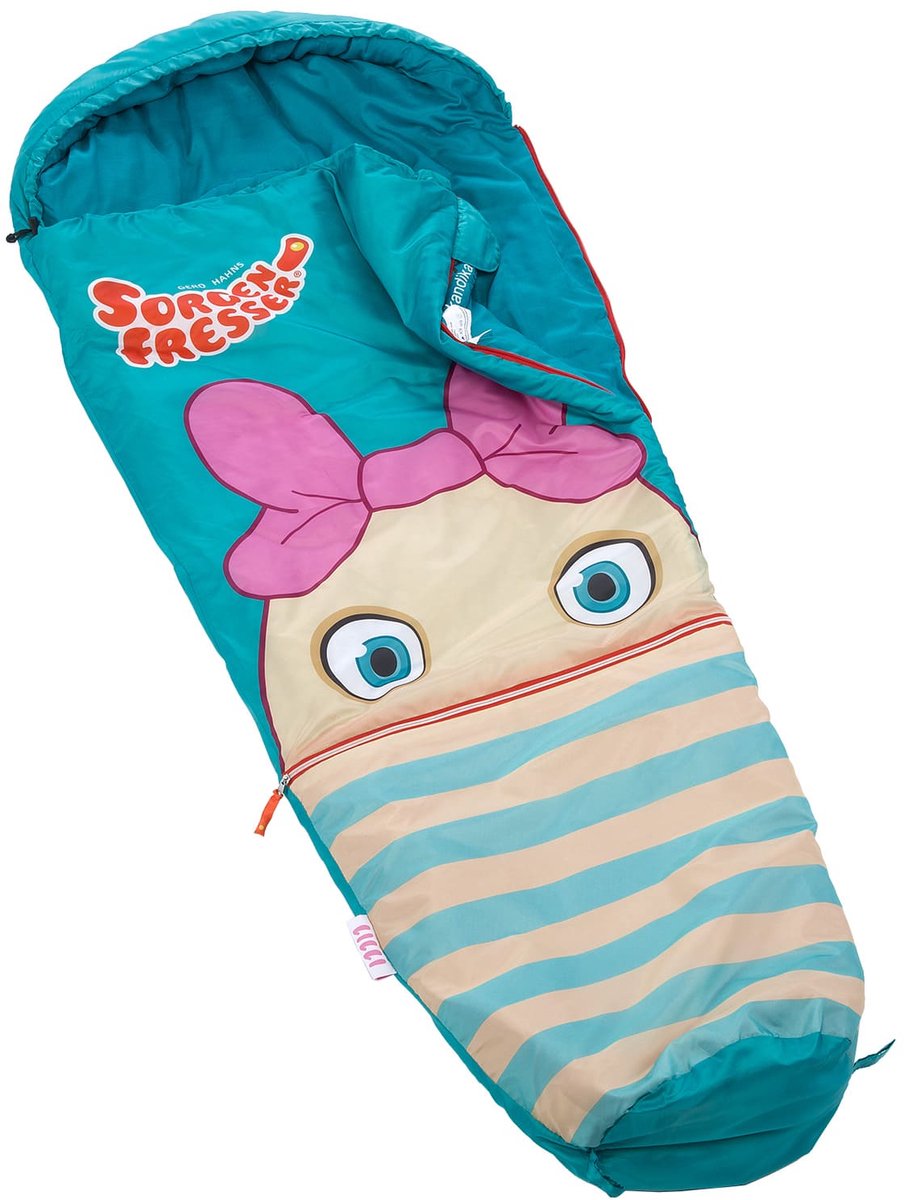Skandika Zorgeneter Lilli Kinderslaapzak - Mummieslaapzakken – Slaapzak kinderen - Polyester, luxe kwaliteit, comfortabele hoofdgedeelte, draagtas meegeleverd, tot -12°C - 170 x 70 cm - Outdoor kampeerslaapzak – Max. Lichaamslengte 140 cm - turquoise