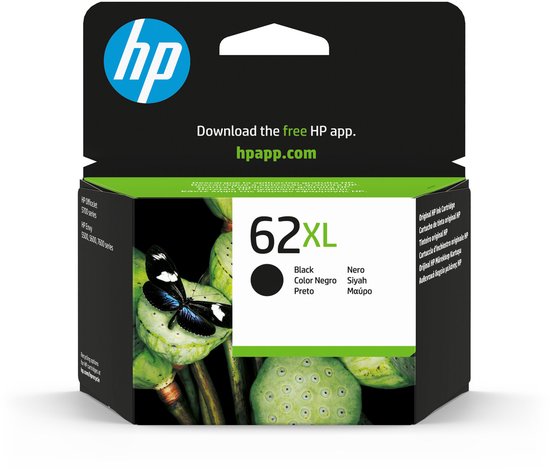 HP 62XL High Yield Black Original Ink Cartridge cartouche d'encre Rendement élevé (XL) Noir