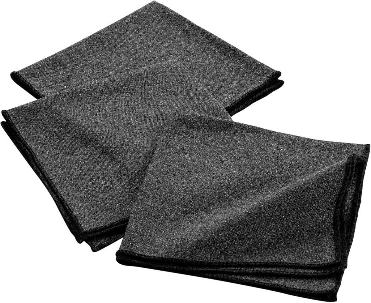 Set van 3 Servetten Antraciet 40x40 cm - Gerecycled Katoen