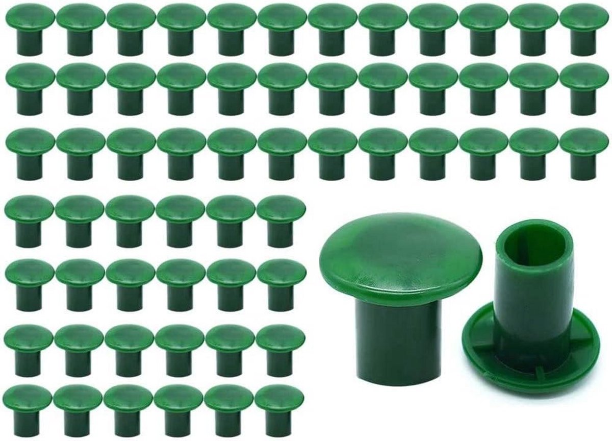 60x Veiligheidskappen voor Rietstokken - Rubberen Doppen voor Tuinstokken - Oogbescherming Groen