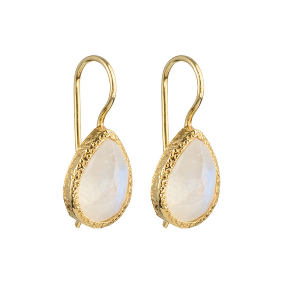 I'M ME JEWELLERY - druppel oorbellen - maansteen - 24 karaats vermeil goud