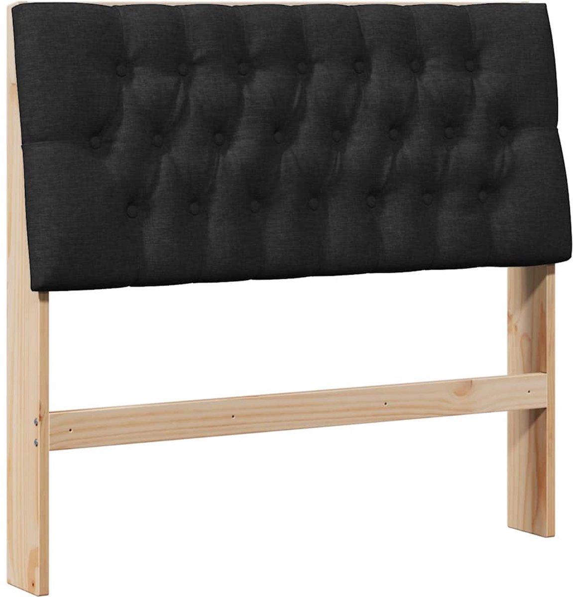 vidaXL Gestoffeerd - hoofdbord - Zwart - 100 - cm - Massief - grenenhout