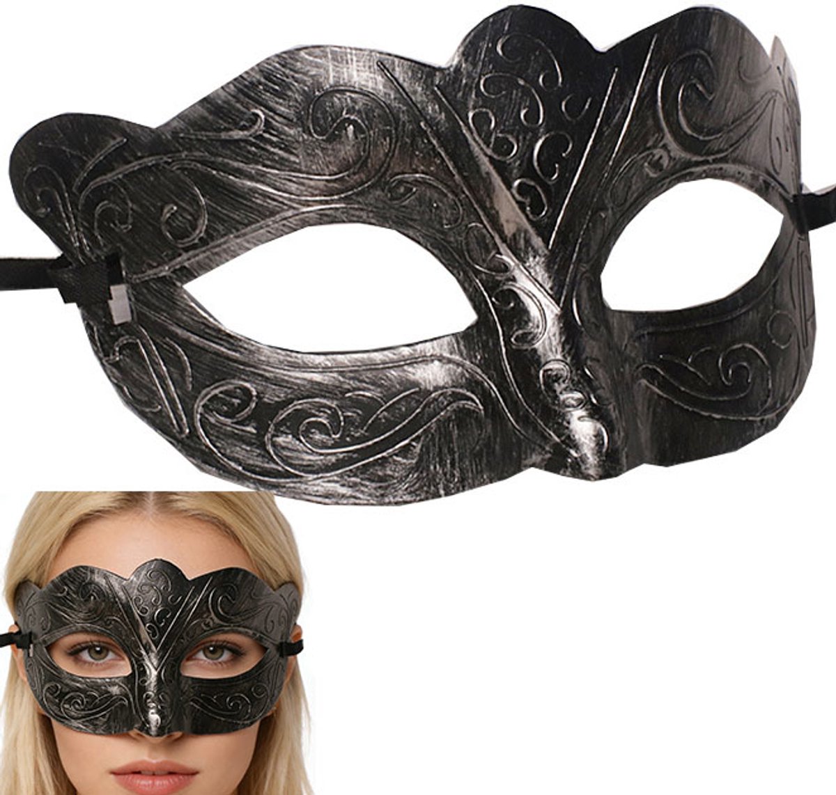 Maskers - Venetiaans oogmasker - Retro zilveren masker - Masker gala - Gemaskerd bal masker - Feest masker - Dames en Heren - Carnaval en Halloween Verkleed Masker