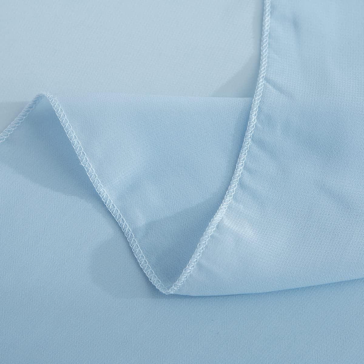 Chiffon tafelkleed en tafelloper in Tiffany-blauw, tafeldecoratie, 70 x 300 cm.