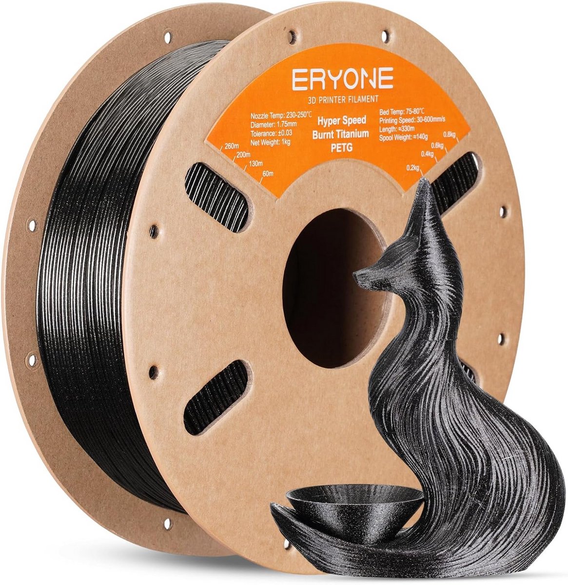PETG Filament 1.75mm Zwart Goud Kleur (1kg) voor 3D Printer - Bestand tegen Hoge Snelheid