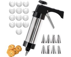 Garneerspuit - Spuitzak - Garneer- en slagroomspuit - Taartdecoratiespuit - met 8 spuitmondjes en 13 decoratieschijven - Herbruikbare Spuitzak - bakgereedschap